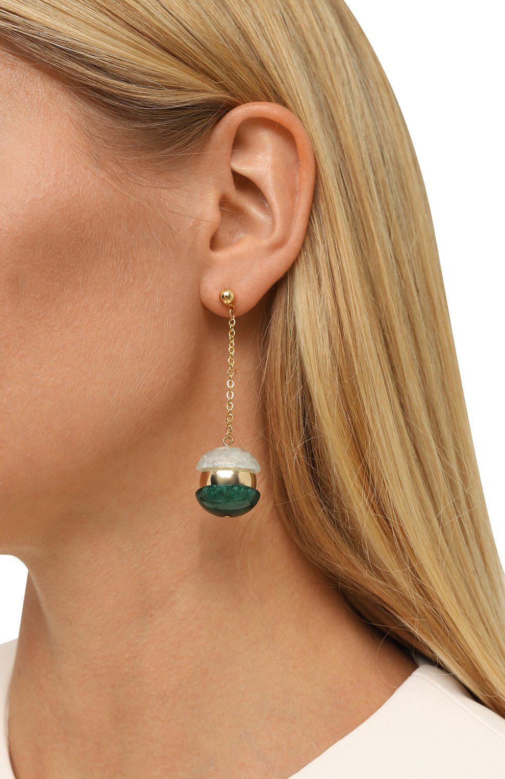 Серьги CRYSTALLINE JEWELLERY зеленого цвета по цене 12760 руб., арт. 383, фото 2 Серьги CRYSTALLINE JEWELLERY, арт. 383, фото 2