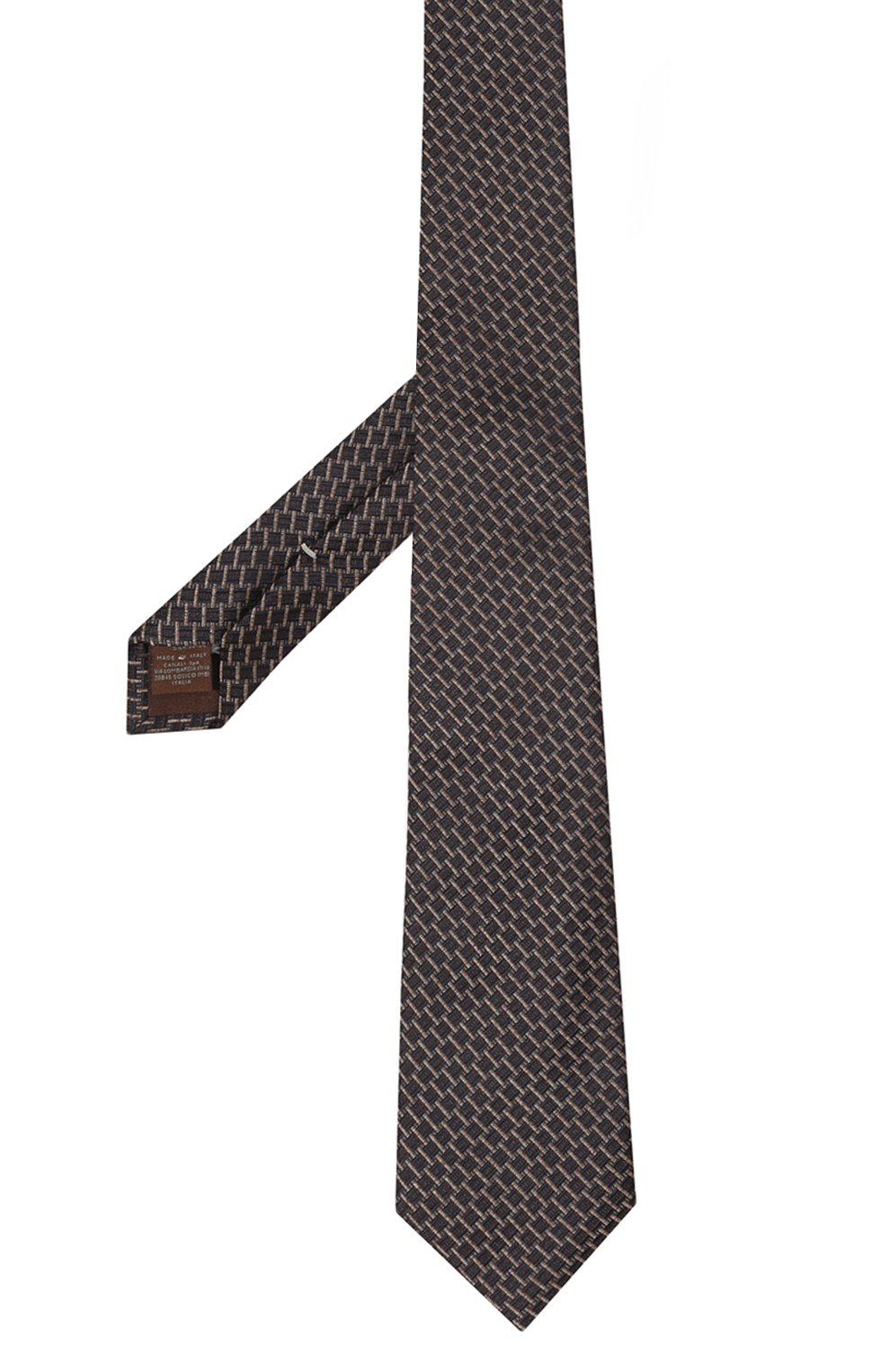 Шелковый галстук CANALI коричневого цвета по цене 16250 руб., арт. 18/HJ04065, фото 3 Шелковый галстук CANALI, арт. 18/HJ04065, фото 3