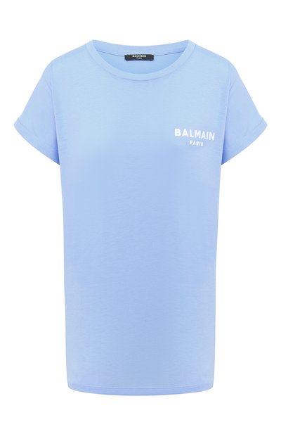 Женская хлопковая футболка BALMAIN, арт. UF11351/I382