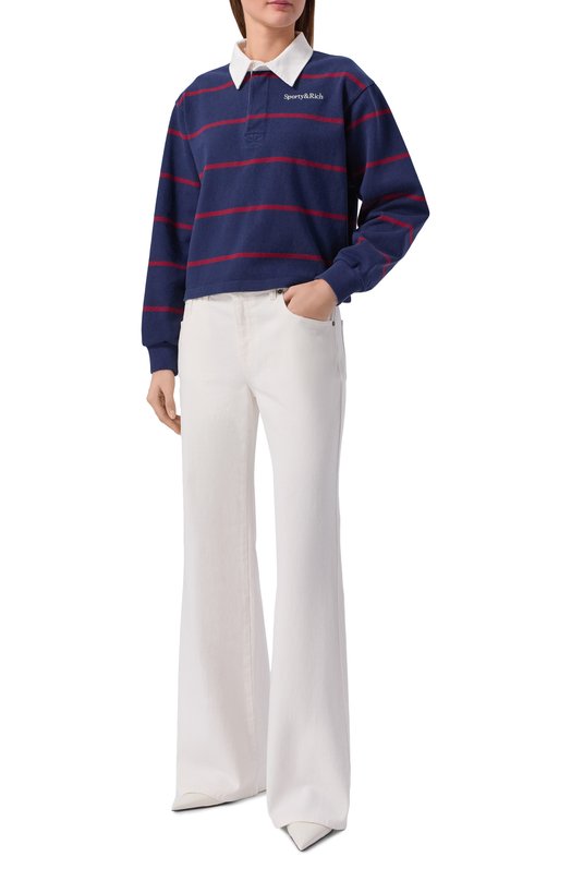 Хлопковое поло Sporty and Rich ST00862300BL134 Синий  ST00862300BL134 Фото 2