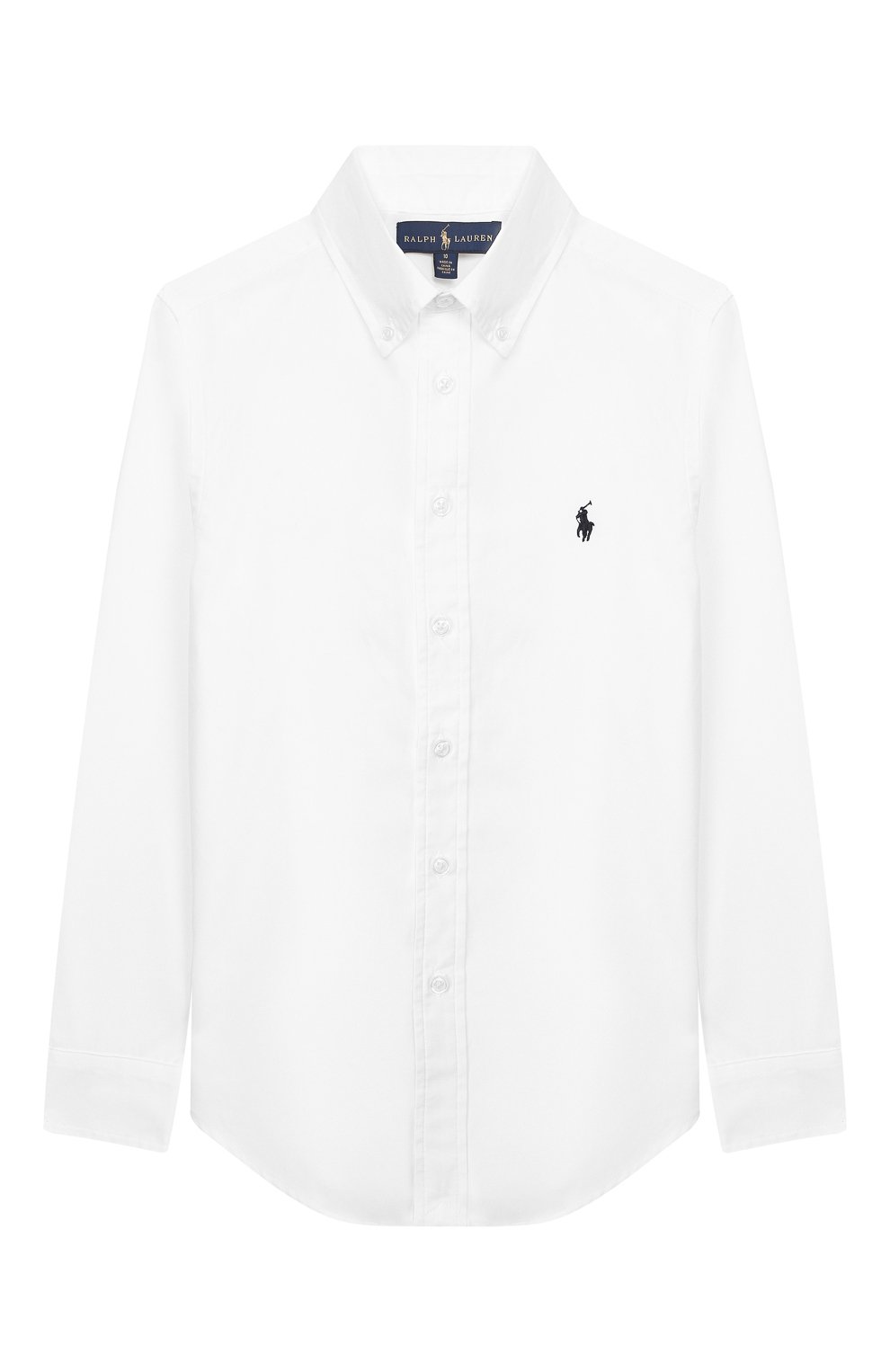 Хлопковая рубашка с воротником button down RALPH LAUREN белого цвета по цене 8710 руб., арт. 323600259, фото 1 Хлопковая рубашка с воротником button down RALPH LAUREN, арт. 323600259, фото 1