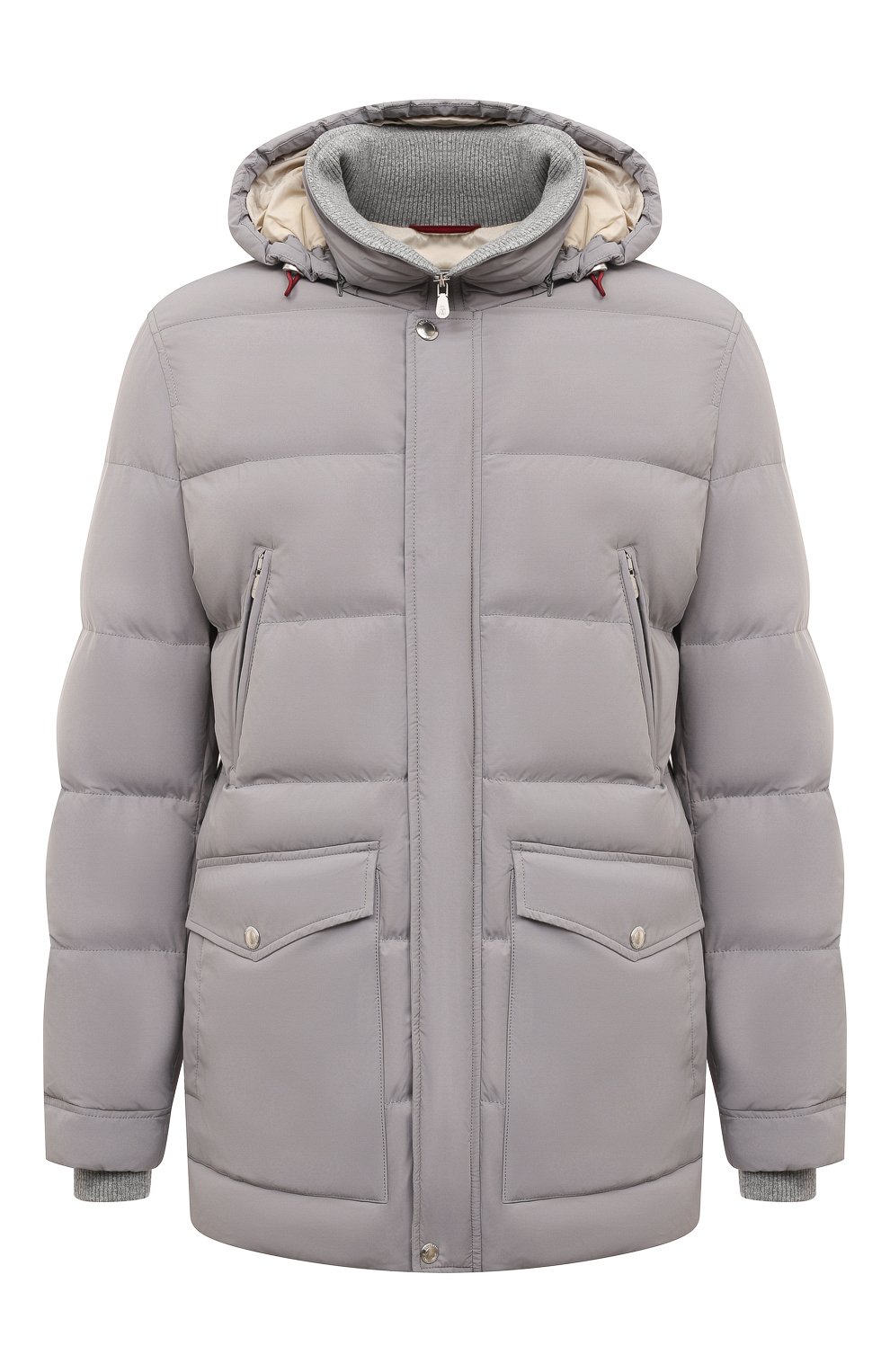 Пуховик BRUNELLO CUCINELLI серого цвета по цене 498500 руб., арт. MM4031823, фото 1 Пуховик BRUNELLO CUCINELLI, арт. MM4031823, фото 1