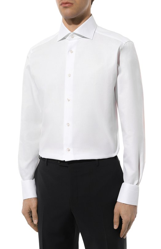 Хлопковая сорочка Zegna 701620A7/9MS0BA Белый  701620A7/9MS0BA Фото 4