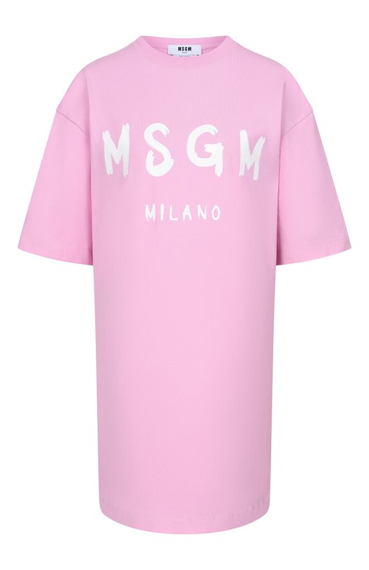 Хлопковое платье MSGM 4041MDA510/267002 Розовый 4041MDA510/267002