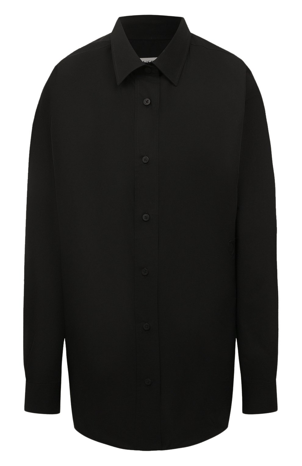 Хлопковая рубашка TRUSSARDI черного цвета по цене 17900 руб., арт. 56C00587-1T006127, фото 1 Хлопковая рубашка TRUSSARDI, арт. 56C00587-1T006127, фото 1