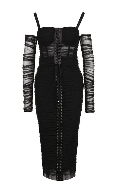 Приталенное платье со шнуровкой на бретельках DOLCE & GABBANA, арт. F6A9QT/FLEAA, фото 1