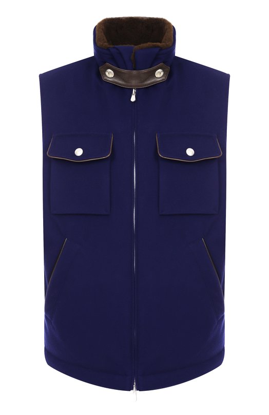 Шерстяной жилет Brunello Cucinelli MM4701646 Синий MM4701646
