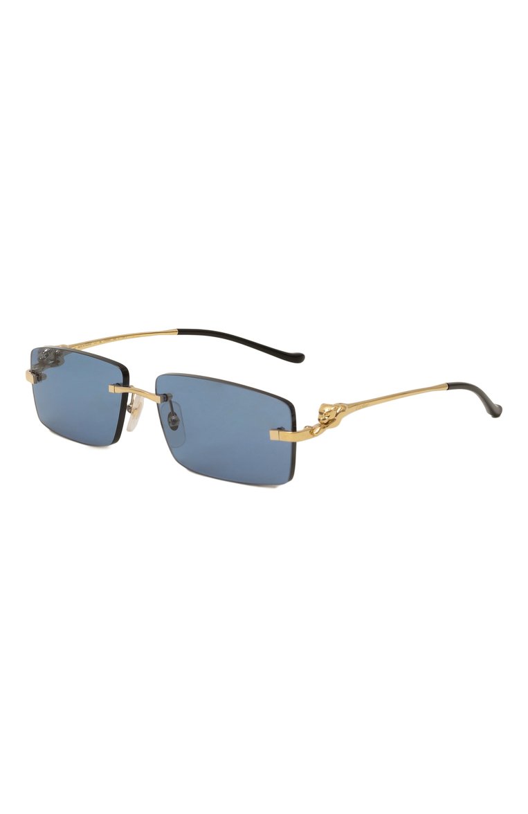 Женские солнцезащитные очки CARTIER синего цвета, арт. CT0430S 004 | Фото 1 (Региональные ограничения белый список (Axapta Mercury): Не проставлено; Нос: Не проставлено; Тип очков: С/з; Материал: Металл; Кросс-КТ: С/з-унисекс; Очки форма: Прямоугольные, Безоправные; Оптика Гендер: оптика-унисекс)