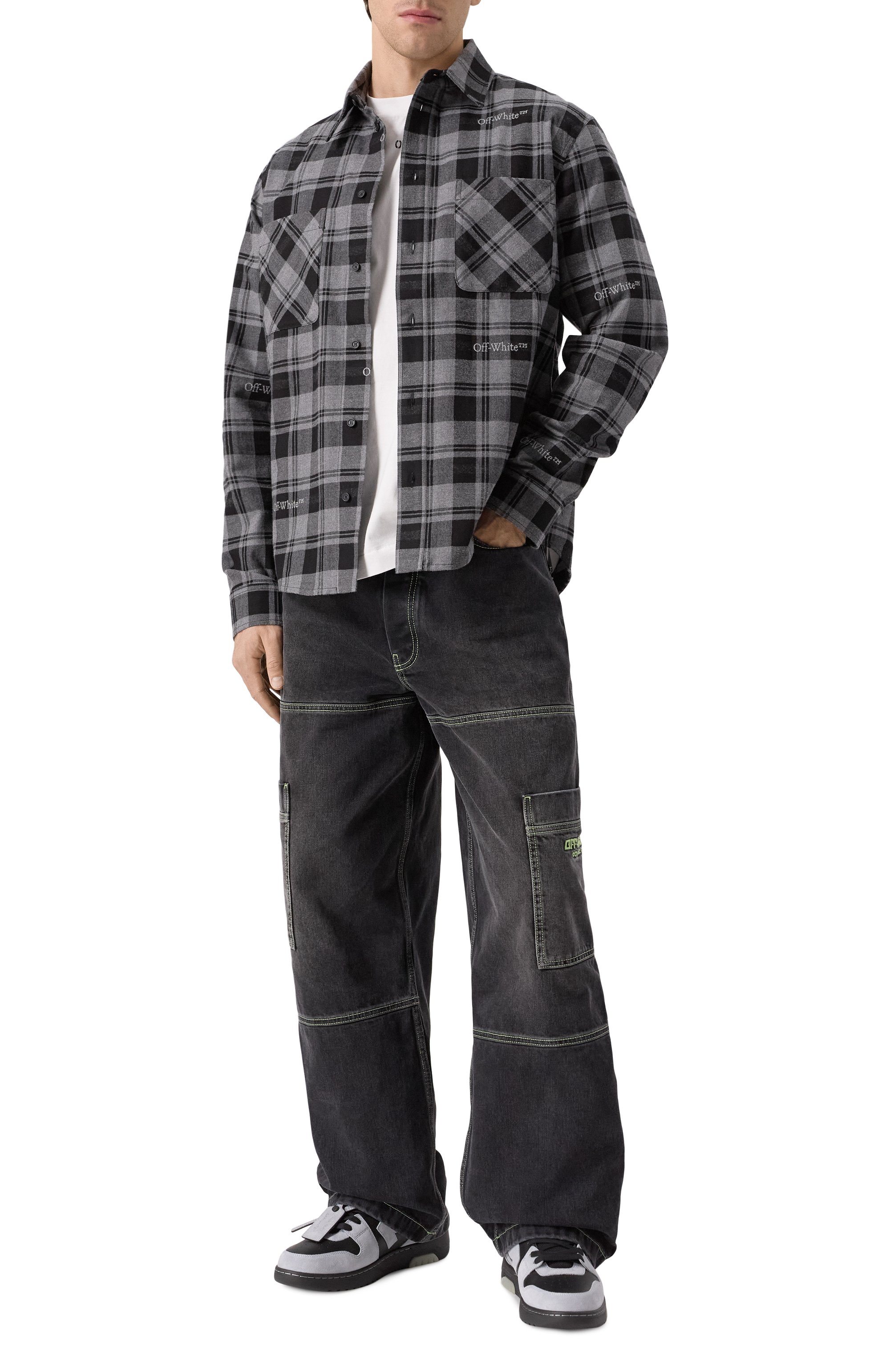 Хлопковая рубашка OFF-WHITE, арт. 0MGE030C99FAB001, фото 2