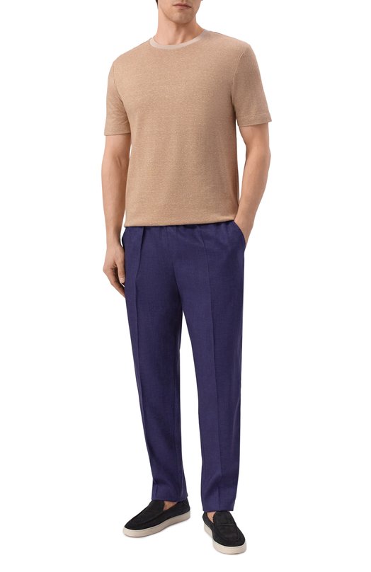 Льняные брюки Fedeli TU000526/LIN0 UNIT0 Синий  TU000526/LIN0 UNIT0 Фото 2