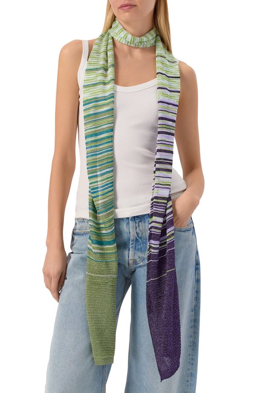 Шарф из вискозы Missoni SCD2VMDA540 Зелёный  SCD2VMDA540 Фото 2