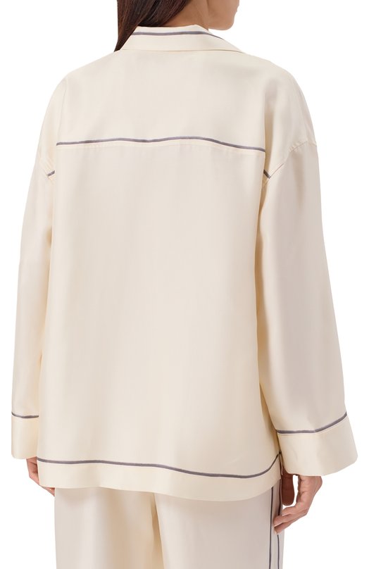 Шелковая рубашка Alexander Wang 1WC3251137 Кремовый  1WC3251137 Фото 4