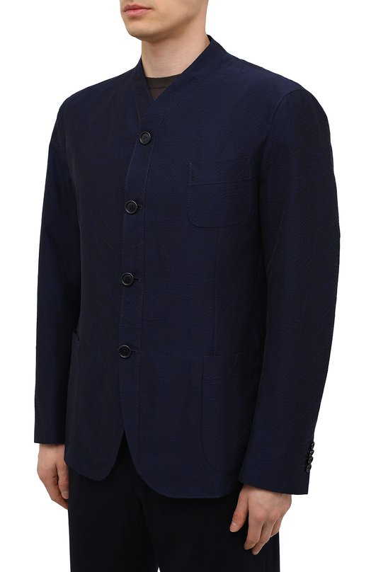 Пиджак из хлопка и вискозы Giorgio Armani 1SGGG0N7/T02LD Синий  1SGGG0N7/T02LD Фото 3