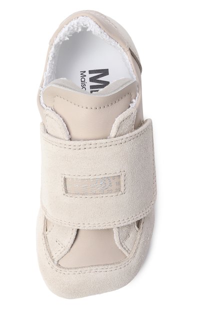 Кожаные кеды MM6 светло-бежевого цвета по цене 26150 руб., арт. 82408/VAR2_001, фото 4 Кожаные кеды MM6, арт. 82408/VAR2_001, фото 4