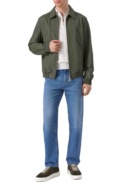 Кожаный бомбер STEFANO RICCI зеленого цвета по цене 919500 руб., арт. M7J5100176/NPVESR, фото 2 Кожаный бомбер STEFANO RICCI, арт. M7J5100176/NPVESR, фото 2