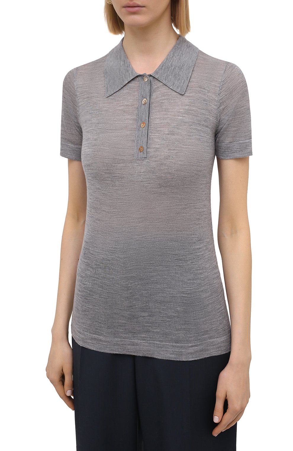 Шерстяное поло NANUSHKA, арт. HATTI_LIGHT GREY_SUPER FINE MERIN0 KNIT, фото 3