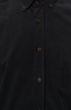 Мужская хлопковая рубашка VAN LAACK черного цвета, арт. R0Y-TFK/150271 | Фото 5 (Манжеты: На пуговицах; Воротник: Button down; Рукава: Длинные; Рубашки М: Regular Fit; Случай: Повседневный; Длина (для топов): Стандартные; Материал сплава: Проставлено; Материал внешний: Хлопок; Принт: Однотонные; Драгоценные камни: Проставлено; Стили: Кэжуэл)
