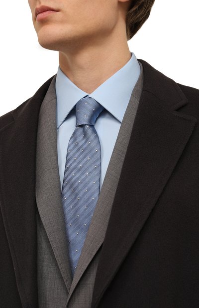 Шелковый галстук LANVIN голубого цвета по цене 15400 руб., арт. 3112/TIE, фото 2 Шелковый галстук LANVIN, арт. 3112/TIE, фото 2