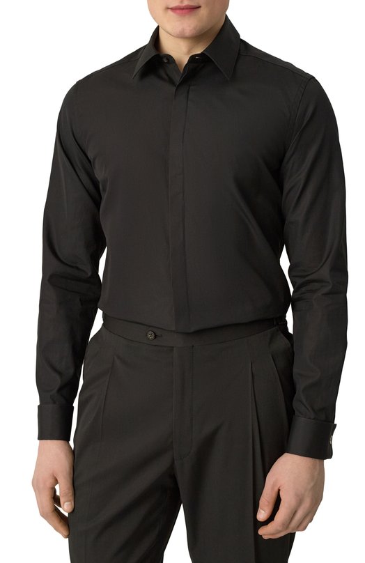 Хлопковая сорочка Corneliani 25P900-2591082 Чёрный  25P900-2591082 Фото 3