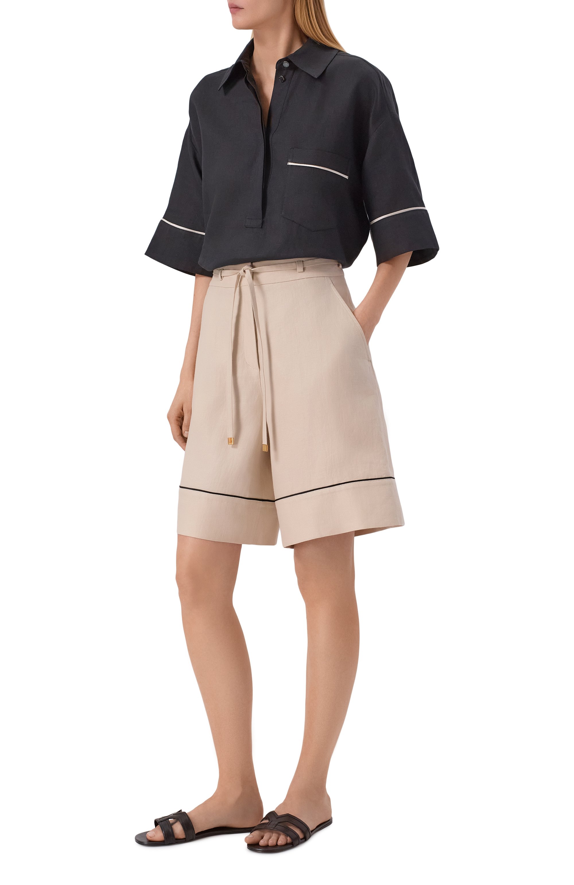 Льняные шорты AGNONA, арт. T81102E/U3034E, фото 2