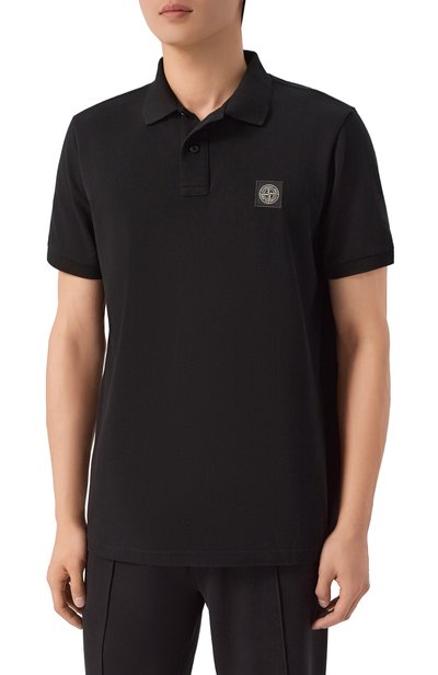 Хлопковое поло STONE ISLAND черного цвета по цене 26950 руб., арт. L1S152200008/S0017, фото 3 Хлопковое поло STONE ISLAND, арт. L1S152200008/S0017, фото 3