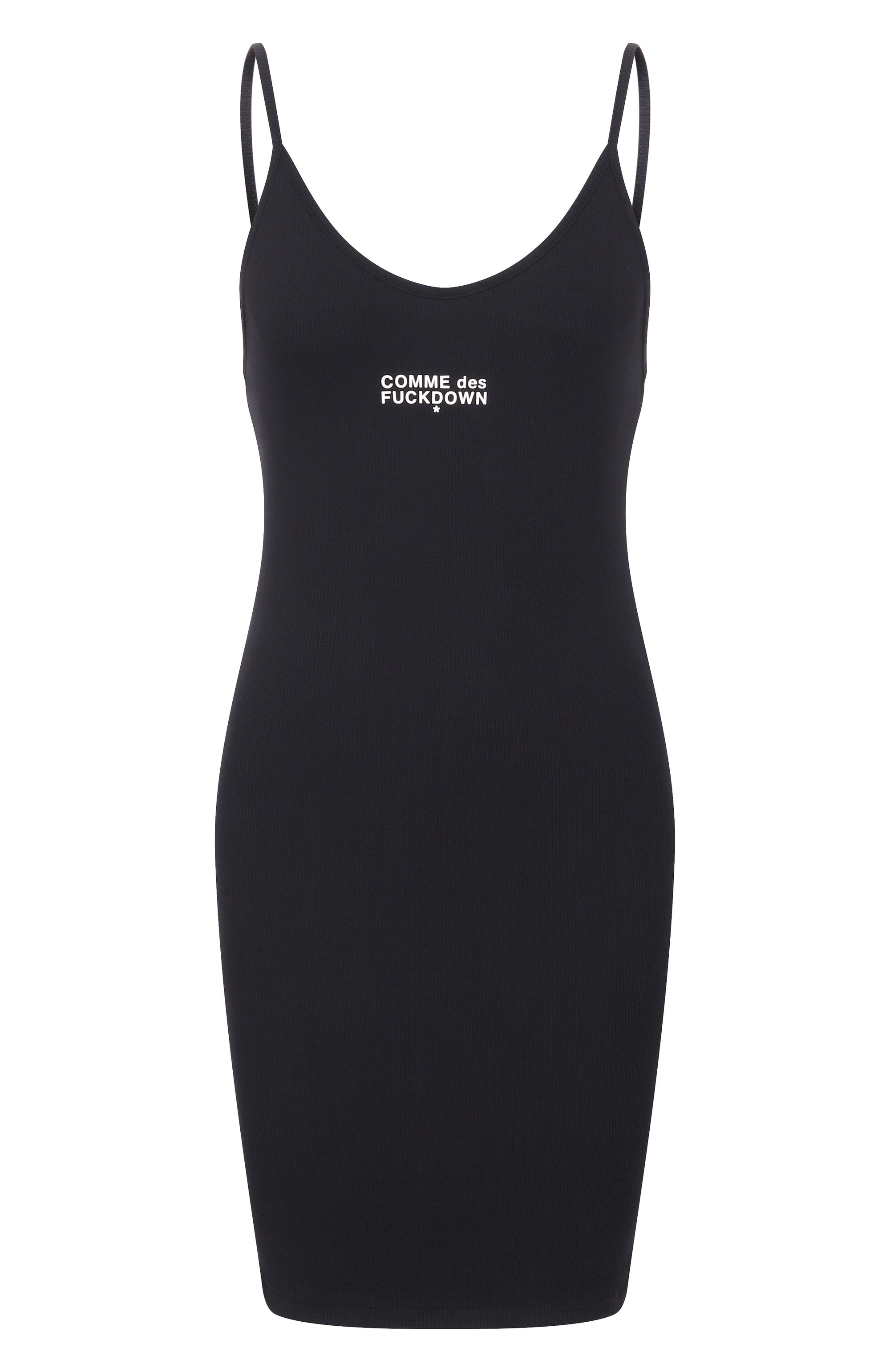Хлопковое платье COMME DES FUCKDOWN черного цвета по цене 9910 руб., арт. CFABW01674, фото 1 Хлопковое платье COMME DES FUCKDOWN, арт. CFABW01674, фото 1
