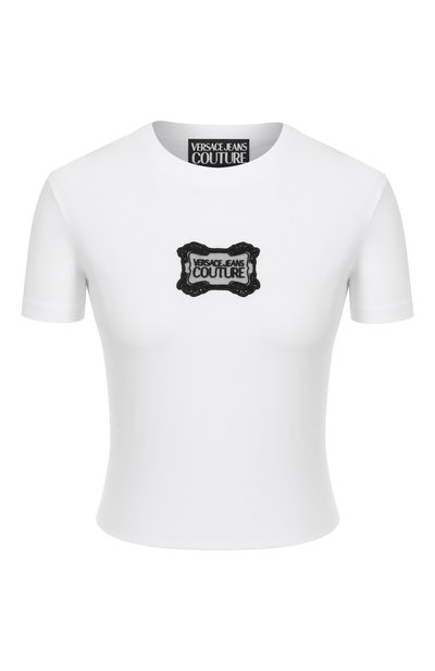 Женская хлопковая футболка VERSACE JEANS COUTURE, арт. 79HAHC01/CJ02C