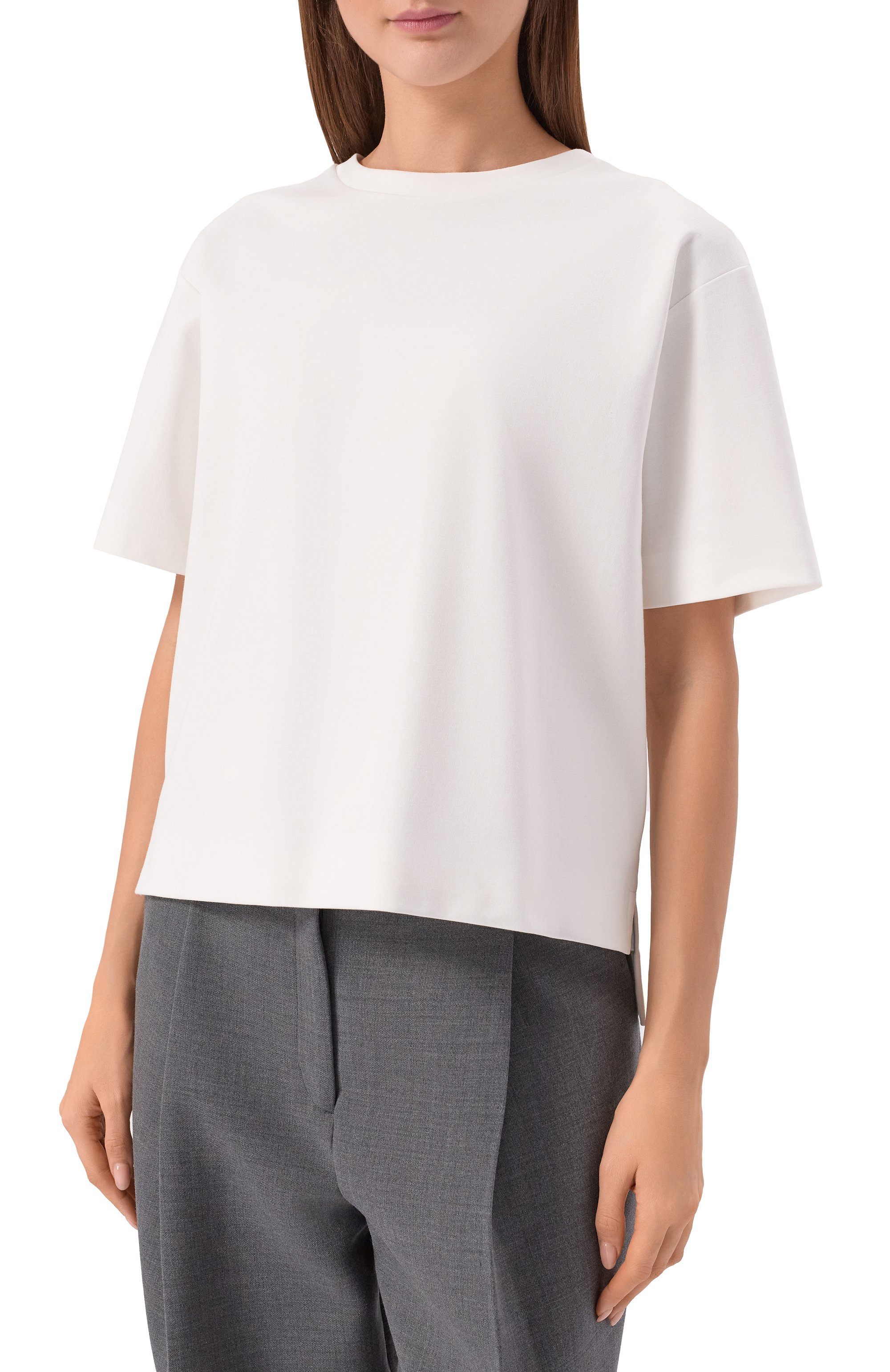 Хлопковая футболка WEEKEND MAX MARA белого цвета по цене 11550 руб., арт. WKDMULTID, фото 3 Хлопковая футболка WEEKEND MAX MARA, арт. WKDMULTID, фото 3