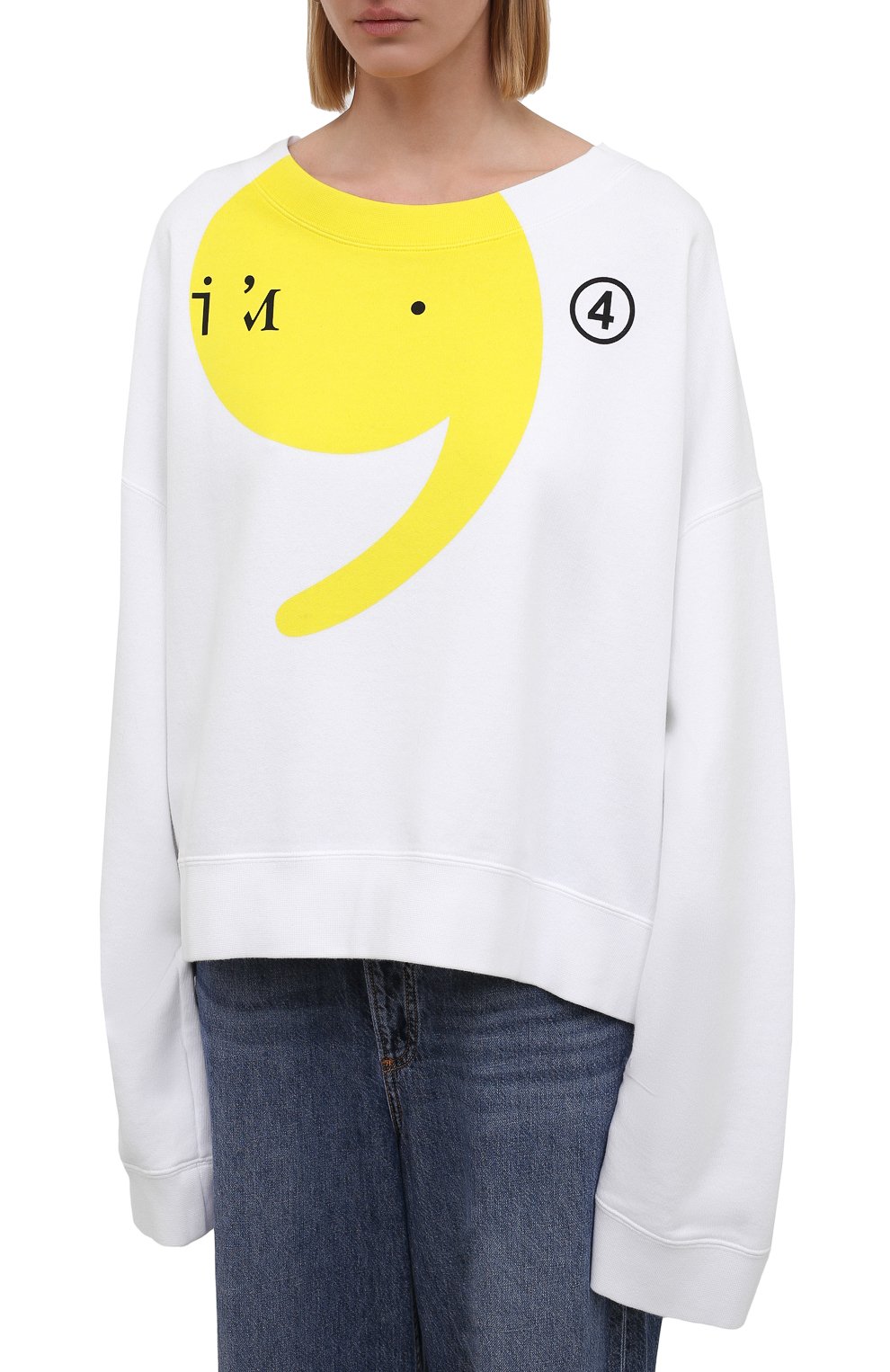 Хлопковый свитшот MAISON MARGIELA белого цвета по цене 54650 руб., арт. S51GU0106/S25322, фото 3 Хлопковый свитшот MAISON MARGIELA, арт. S51GU0106/S25322, фото 3