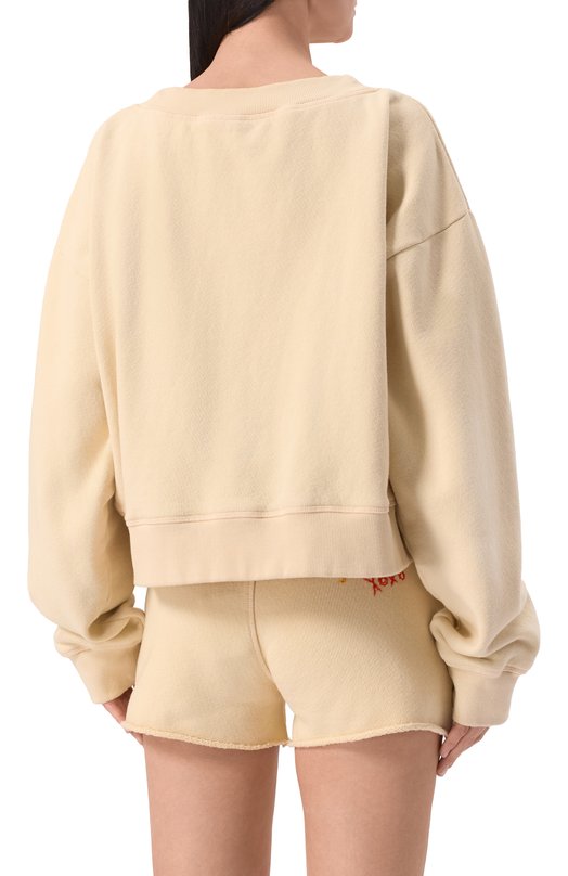Хлопковый свитшот Dsquared2 S73GU0104/S25140 Кремовый  S73GU0104/S25140 Фото 4