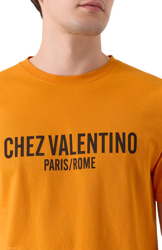 Хлопковая футболка Valentino 6V3MG16P/APG Оранжевый  6V3MG16P/APG Фото 5