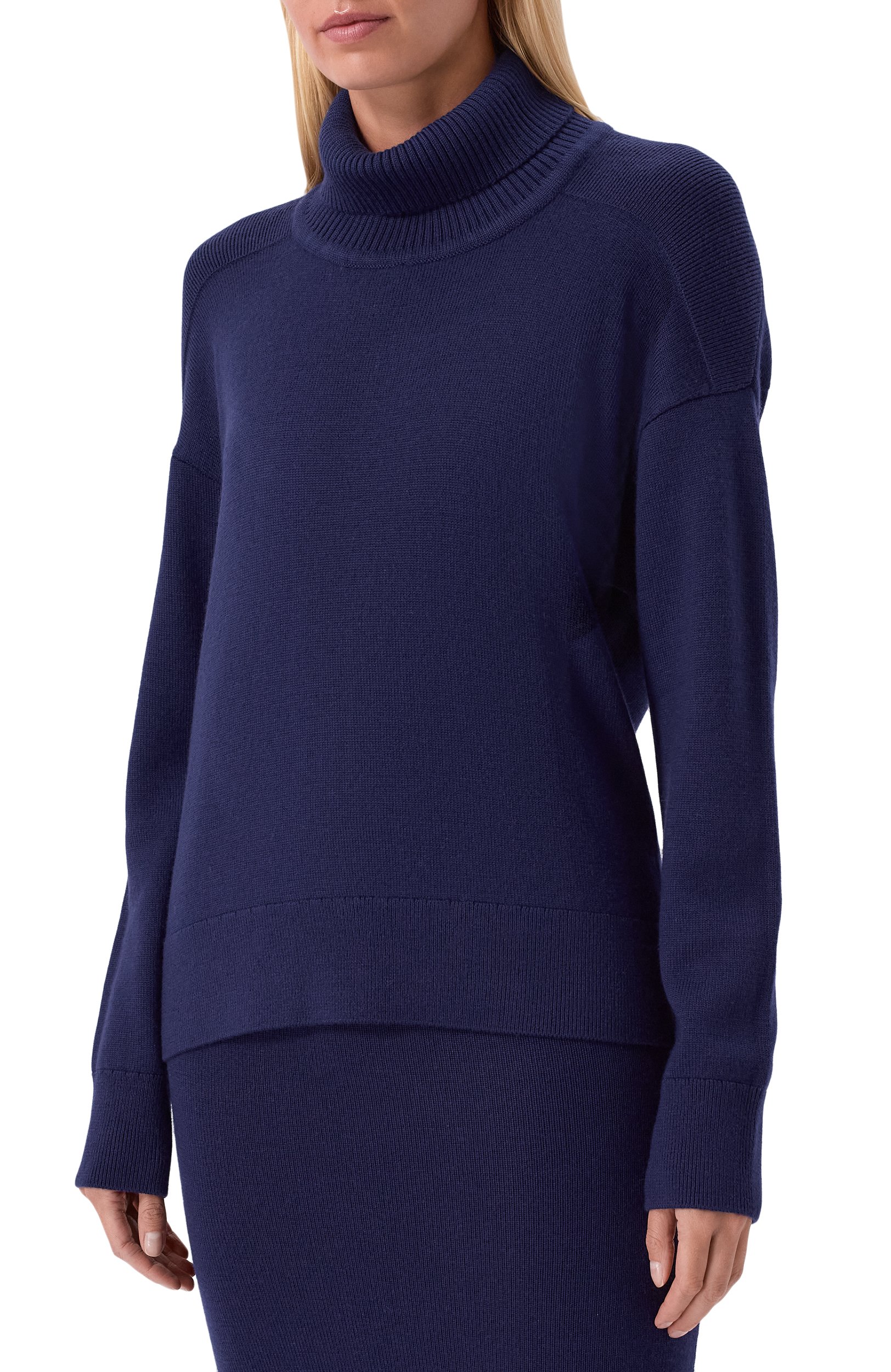 Шерстяной свитер YUZEFI, арт. AREN-DRAPE BACK FUNNEL NECK JUMPER_001, фото 3