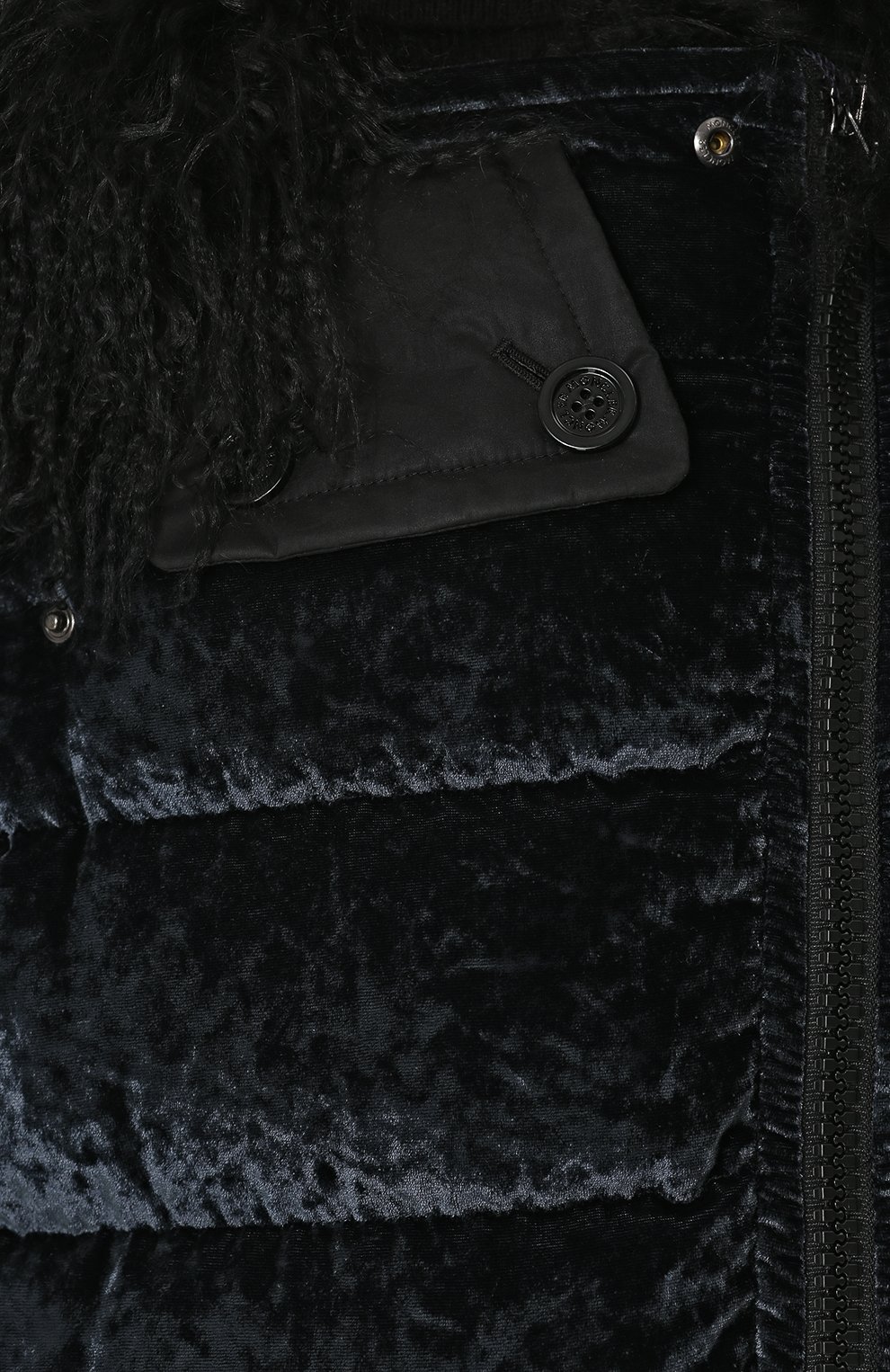 Стеганый бархатный пуховик с косой молнией MONCLER, арт. C2-093-46322-20-549K1, фото 5