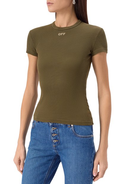 Хлопковая футболка OFF-WHITE, арт. 0WAA065S25JER0015401, фото 3