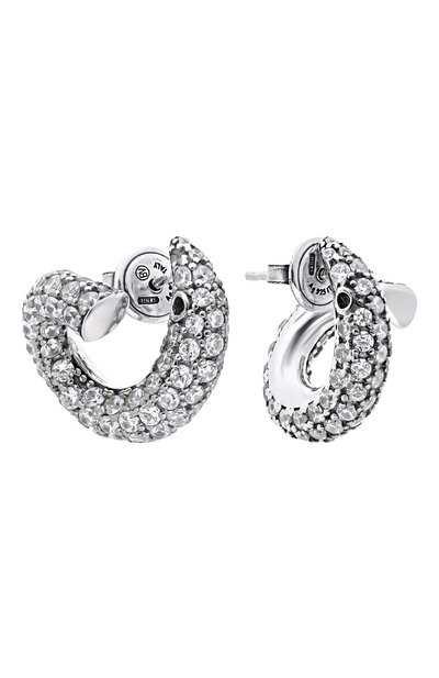 Серьги BOTTEGA VENETA серебряного цвета по цене 123500 руб., арт. 857323/VL919 9000, фото 3 Серьги BOTTEGA VENETA, арт. 857323/VL919 9000, фото 3