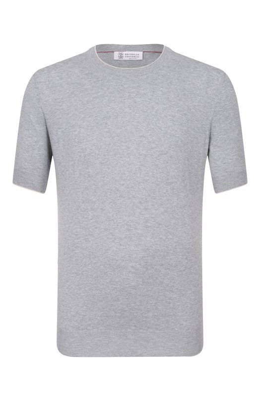 Хлопковый джемпер Brunello Cucinelli M29805200 Серый M29805200