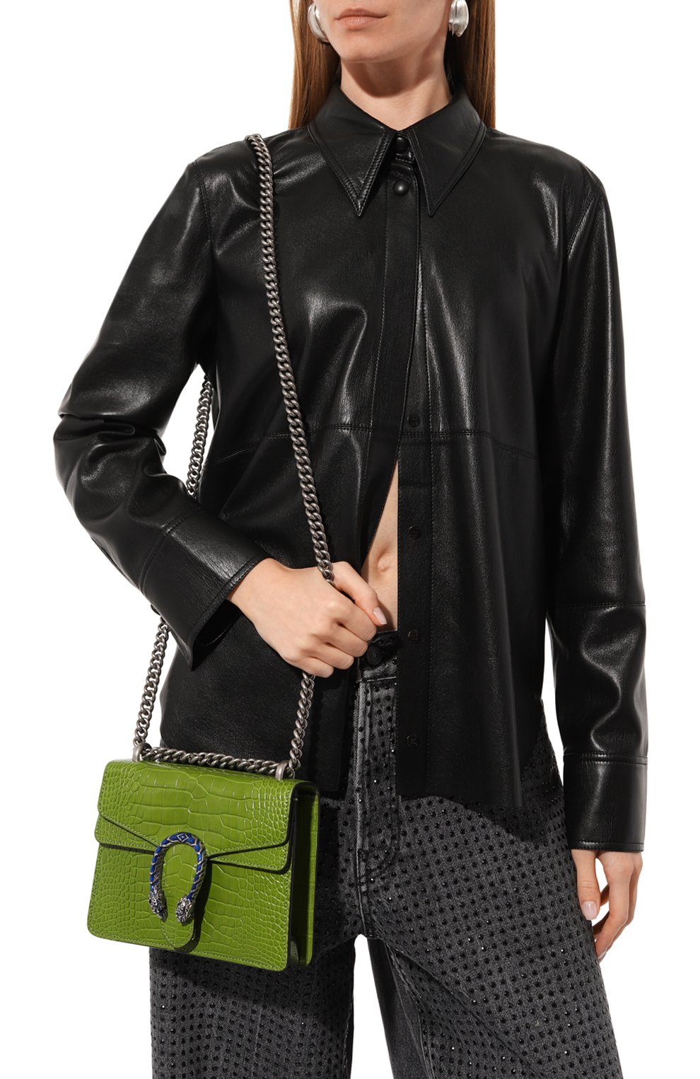 Сумка dionysus из кожи аллигатора GUCCI зеленого цвета по цене 1915200 руб., арт. 421970 EZIGN, фото 2 Сумка dionysus из кожи аллигатора GUCCI, арт. 421970 EZIGN, фото 2