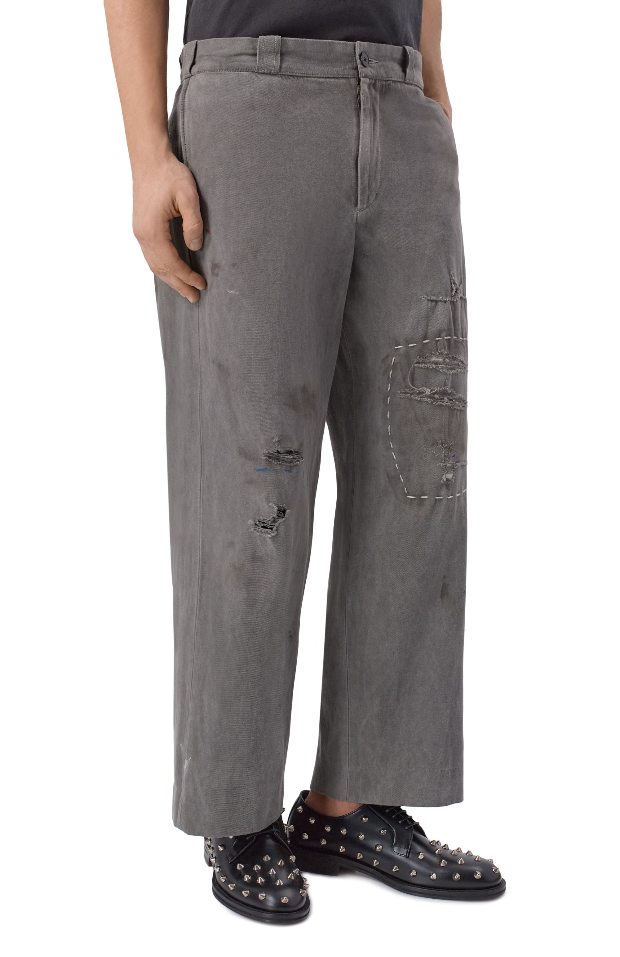 Брюки из хлопка и льна ENFANTS RICHES DEPRIMES, арт. 060-291, фото 3