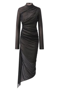 Женское платье MUGLER черного цвета, арт. 25P3R01727595 | Фото 1 (Рукава: Длинные; Материал сплава: Проставлено; Длина Ж (юбки, платья, шорты): Макси; Драгоценные камни: Проставлено; Женское Кросс-КТ: Платье-одежда; Стили: Готика; Случай: Коктейльный; Материал внешний: Синтетический материал)