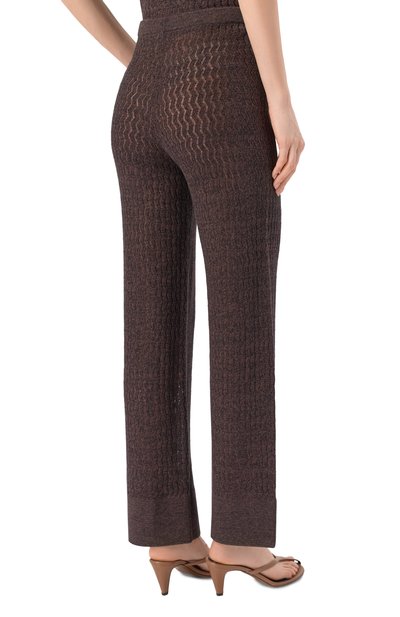 Брюки из хлопка и льна YUZEFI, арт. YLVA-EYELASH TR0USERS/KNIT, фото 4