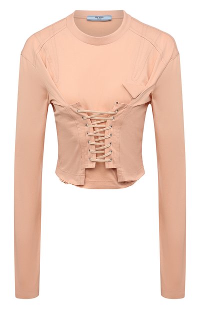 Женский хлопковый топ PRADA, арт. 34632C-ILK-F0D91-221