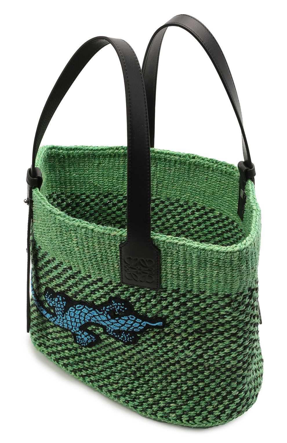 Сумка basket loewe x paula's ibiza LOEWE зеленого цвета по цене 83650 руб., арт. A223T82X01, фото 4 Сумка basket loewe x paula's ibiza LOEWE, арт. A223T82X01, фото 4