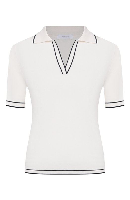 Поло из шелка и хлопка MVST M26.2PW.K223-SS/Y201 Белый M26.2PW.K223-SS/Y201