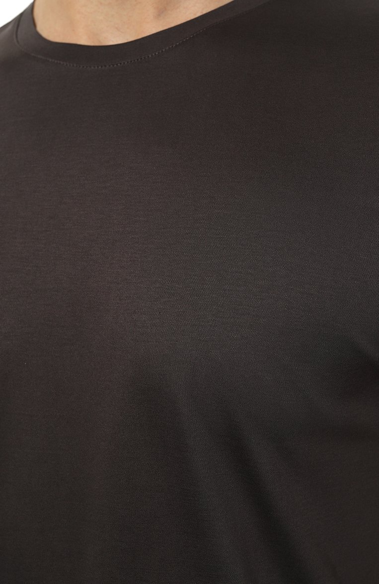 Мужская хлопковая футболка VAN LAACK коричневого цвета, арт. PAR0/180031 | Фото 5 (Кросс-КТ: домашняя одежда; Рукава: Короткие; Длина (для топов): Стандартные; Материал сплава: Проставлено; Материал внешний: Хлопок; Драгоценные камни: Проставлено)