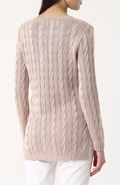 Удлиненный шелковый пуловер фактурной вязки RALPH LAUREN, арт. 290703705, фото 4