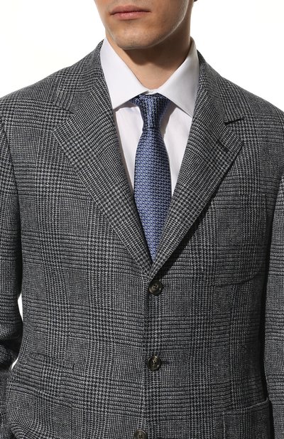Шелковый галстук CANALI синего цвета по цене 14650 руб., арт. 18/HJ03388, фото 2 Шелковый галстук CANALI, арт. 18/HJ03388, фото 2