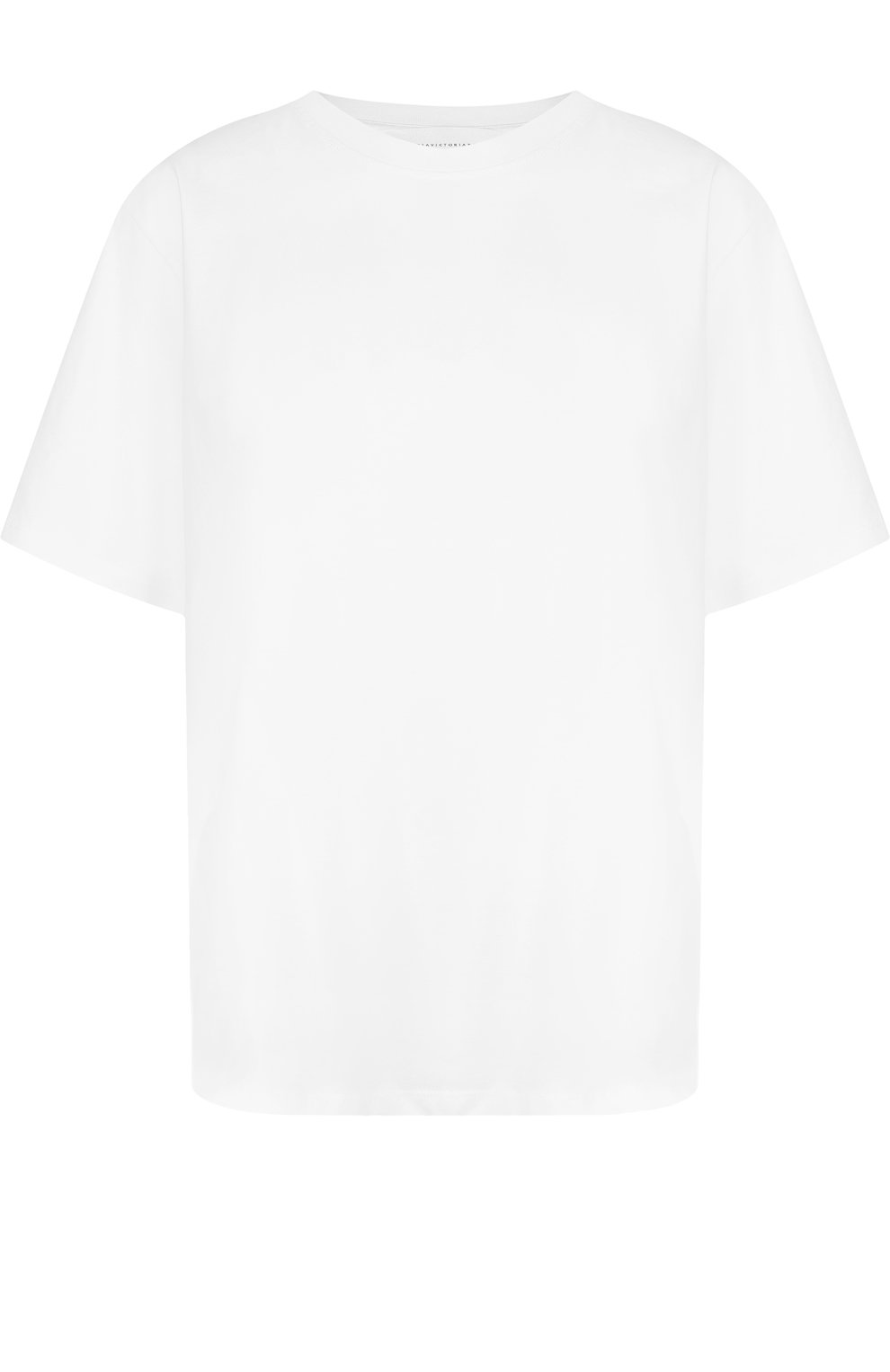 Однотонная хлопковая футболка с круглым вырезом VICTORIA, VICTORIA BECKHAM, арт. JYVV 072C PAW18 C0TT0N JERSEY, фото 1
