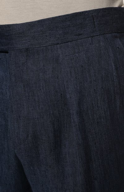 Льняные брюки CORNELIANI темно-синего цвета по цене 42200 руб., арт. 894H05-2114350/01, фото 5 Льняные брюки CORNELIANI, арт. 894H05-2114350/01, фото 5