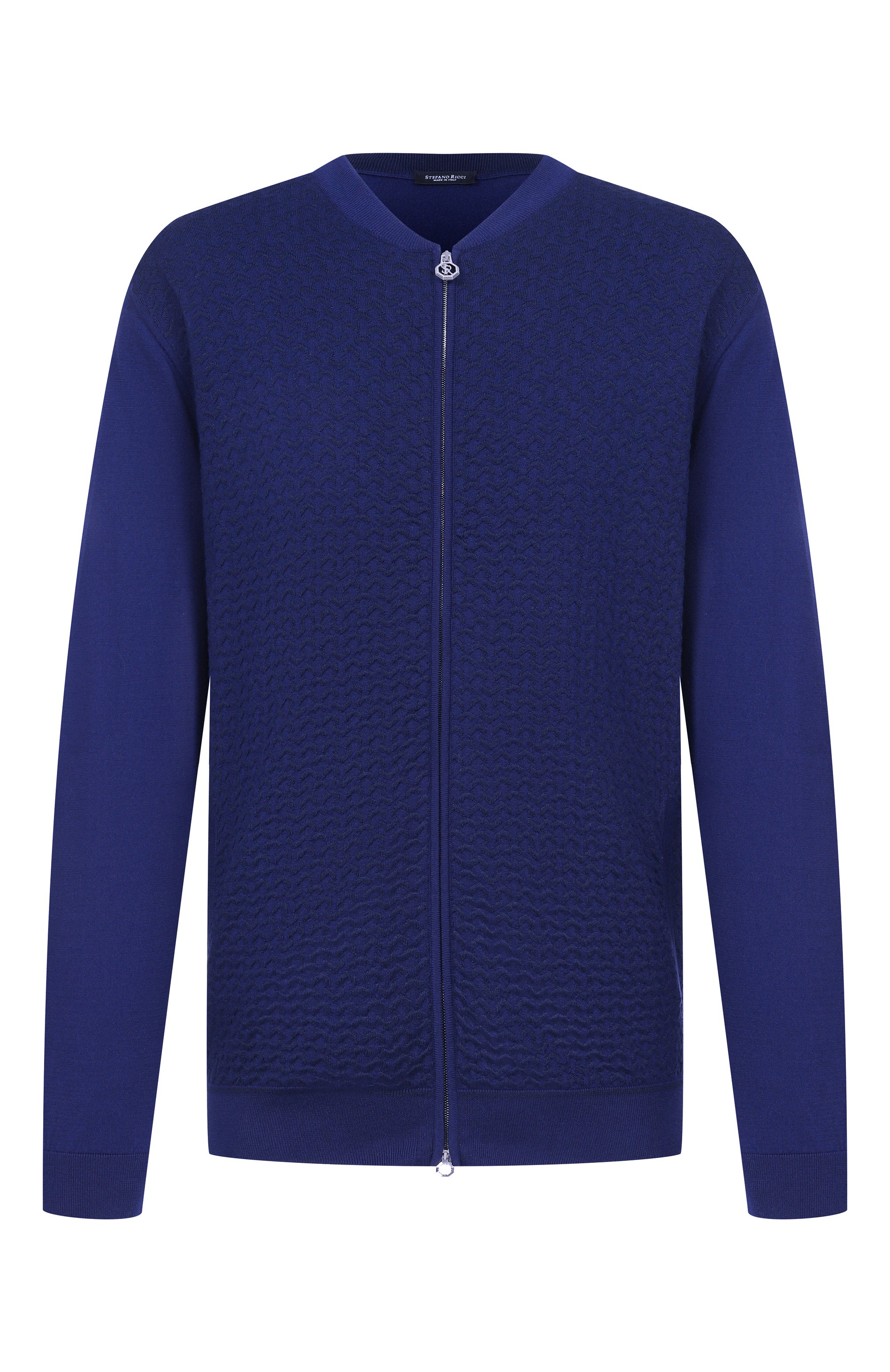 Кардиган из хлопка и шелка STEFANO RICCI темно-синего цвета по цене 192500 руб., арт. K212037RT1/F26193_001, фото 1 Кардиган из хлопка и шелка STEFANO RICCI, арт. K212037RT1/F26193_001, фото 1
