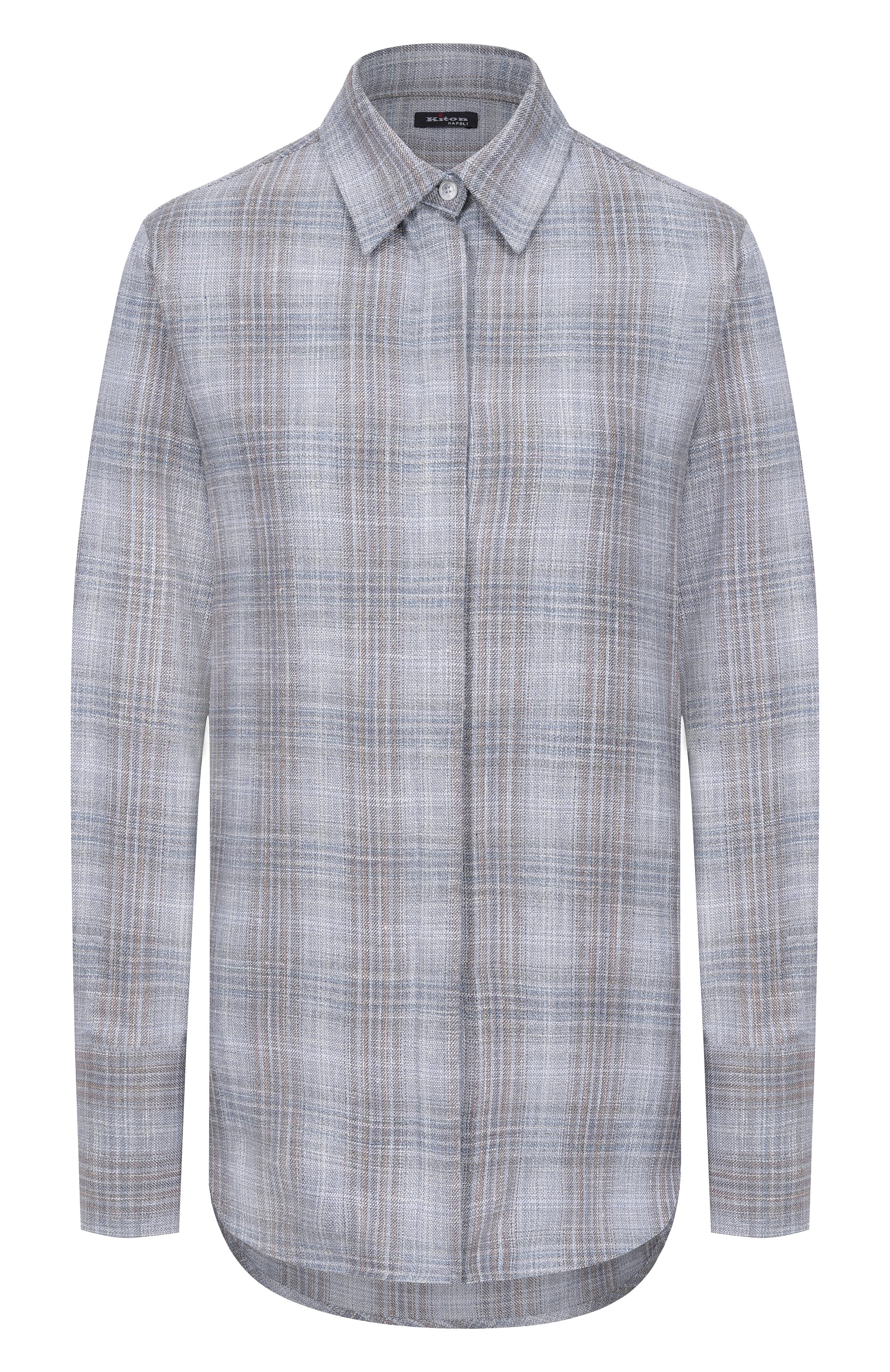 Рубашка из шерсти и шелка KITON, арт. D54410K0628, фото 1